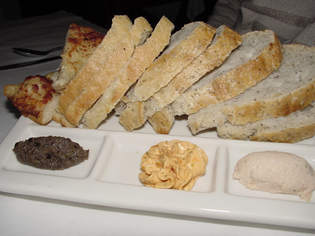 bread with trio of toppings