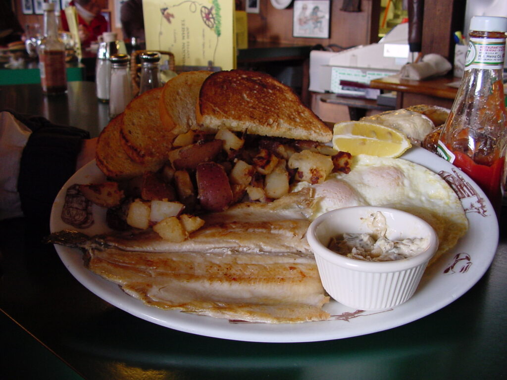 trout and eggs breakfast