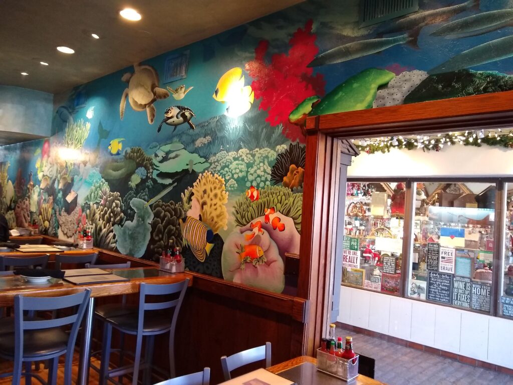 colorful fish mural