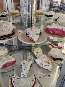 slices of pie on display