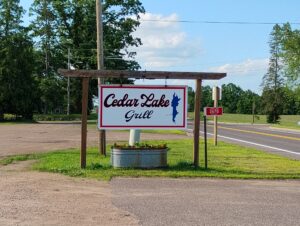 cedar lake grill sign
