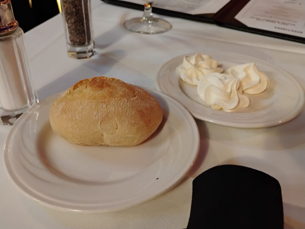 warm bread and whipped butter